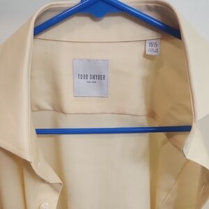 Todd Snyder Men's Light Yellow Dress Shirt 15.5 100% Merino Wool